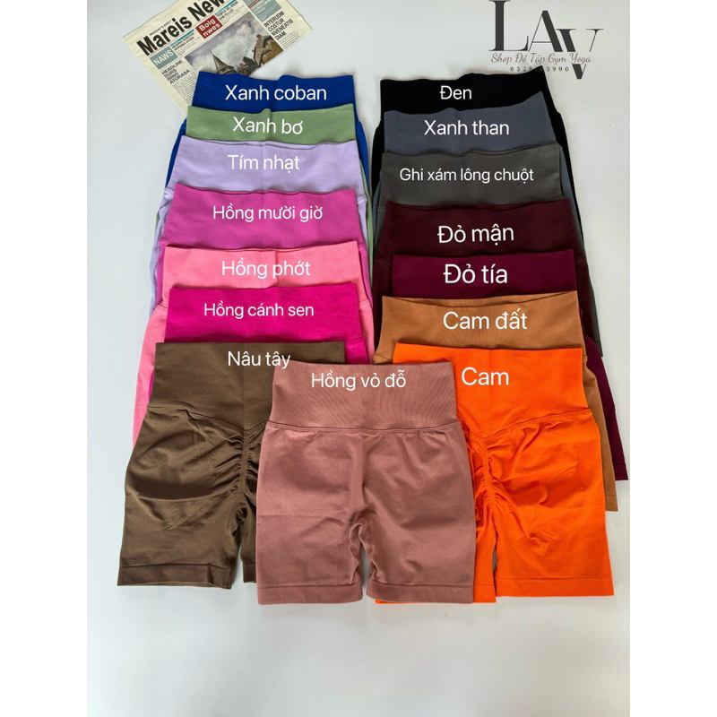 Quần legging đùi tập gym yoga MITAO nâng mông cạp cao gen bụng co dãn 4 chiều LAV store