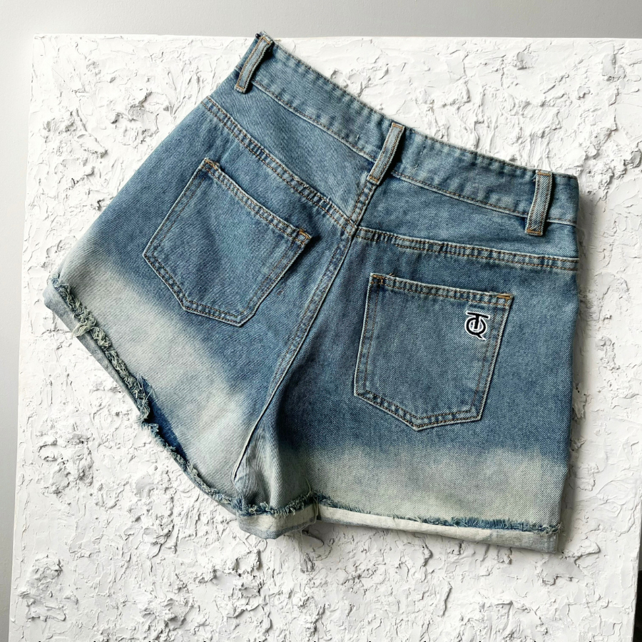 Quần short jean loang màu vẩy sơn TiQi Jeans S1-315