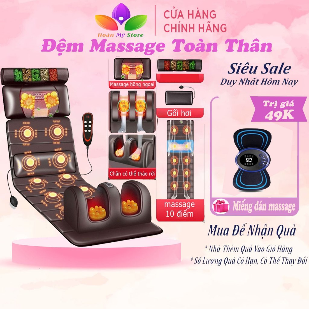 Thảm Massage Toàn Thân Cao Cấp, Nệm Massage Toàn Thân Thế Hệ Mới Có 20 Đầu Mat Xa Hỗ Trợ Các Vấn Đề Đau Nhức Toàn Thân