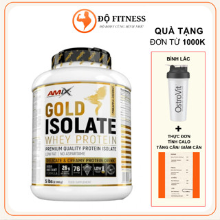Amix Gold Isolate Whey Protein 5lbs hấp thụ siêu nhanh, phát triển Bổ sung Protein, Tăng Cơ, phục hồi Cơ, chứa BCAA, EAA