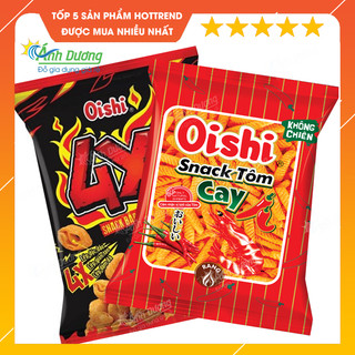 Gói bim bim Oishi cay vị tôm biển - Oishi 4X gói lớn
