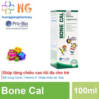 Bone Cal Canxi hữu cơ cho bé Bổ Sung Canxi Vitamin D3K2 Tăng hấp thụ Calci Giúp xương răng chắc khỏe Lọ 100ml