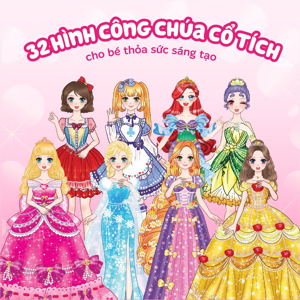 Combo 3 cuốn Sách thời trang công chúa (12 trang stickers)