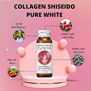 Nước uống trắng da collagen Shiseido Pure White Nhật Bản làm trắng da tự