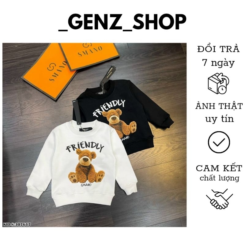 Áo nỉ Dài Tay Samno In hình Gấu Kiểu dáng Hàn Quốc Siêu Cá tính GenZ_Shop