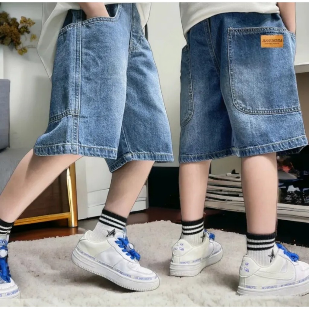 (28-60kg) QUẦN BÒ NGỐ/ LỬNG TÚI HỘP BÉ TRAI/ Quần Jean Bé Trai Mềm đẹp -Màu Xanh Nhạt
