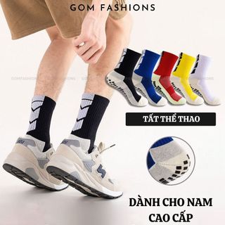 Tất thể thao nam cao cấp GOMTAT, chất liệu cotton mềm mại êm chân, có đệm silicon chống trượt - DABONG-506