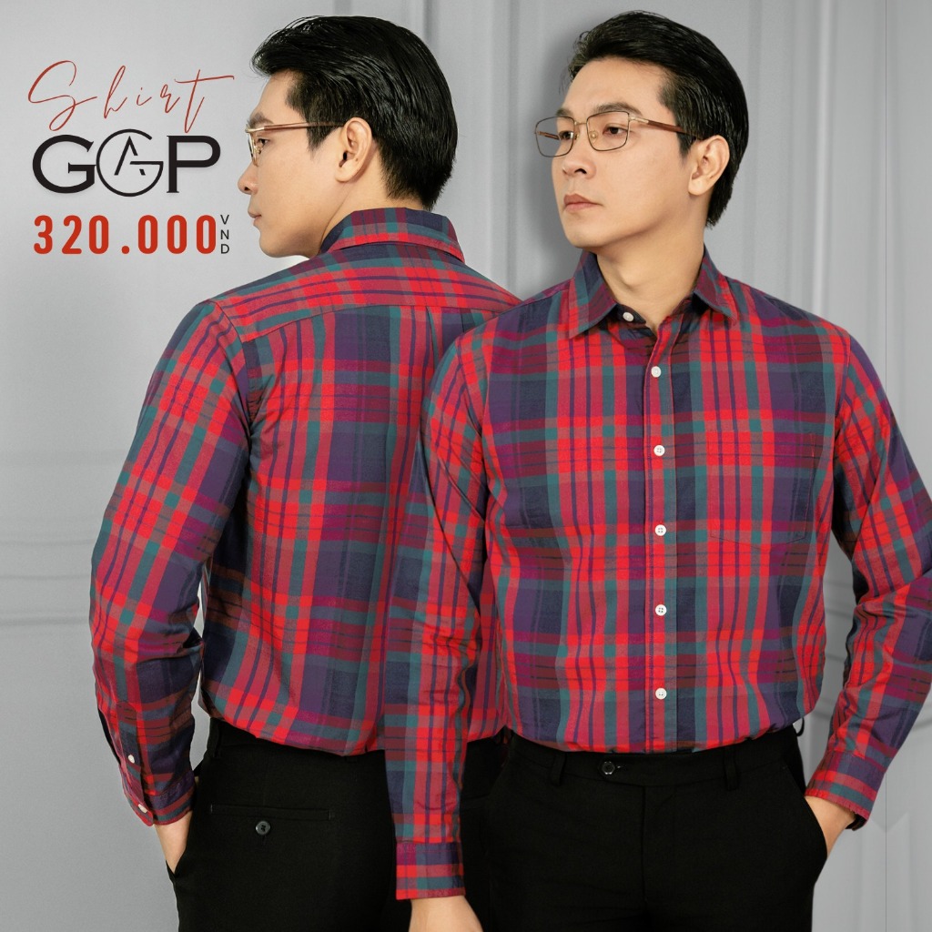 Áo Sơ Mi Dài Tay Caro Cao Cấp, Vải Cotton Mền Mịn, Form Chuẩn, Thoáng Mát, Trẻ Trung