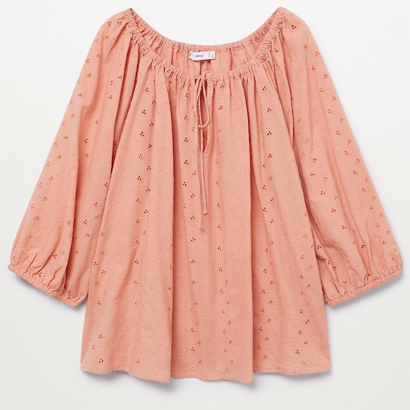 Áo sơmi thô thêu Mango auth