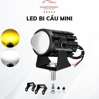 Đèn Trợ Sáng Bi Cầu Mini Ôtô Xe Máy Đạp Điện Chính Hãng 2 Màu Trắng Vàng Siêu Sáng Chống Nước DC 10-80V BCmini