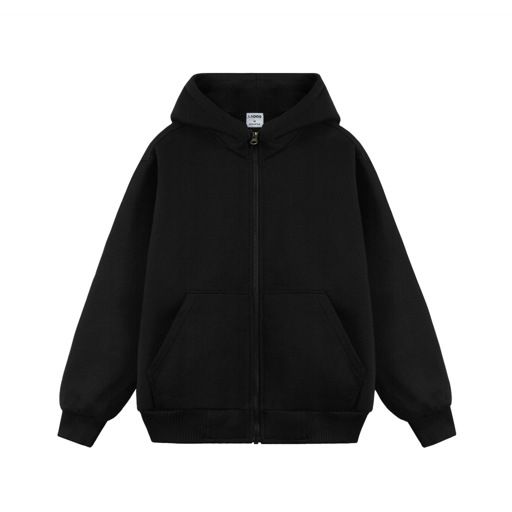 Áo Khoác hoodie zip nam nữ nỉ nhung cao cấp LADOS-2105 dày dặn, ấm áp, unisex