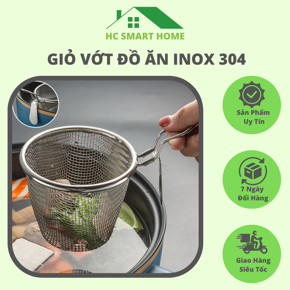 Giỏ Vớt Đồ Ăn Nhúng Lẩu Chất Liệu Thép Không Gỉ 304 Nhỏ Gọn Tiện Lợi Trong Bữa Ăn