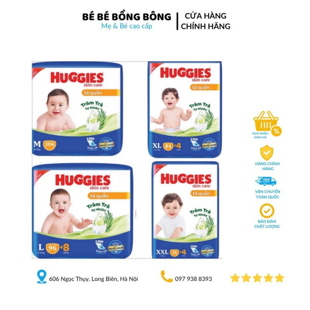Tã bỉm Quần Huggies Skincare Mega Jumbo Siêu Nhiều Miếng