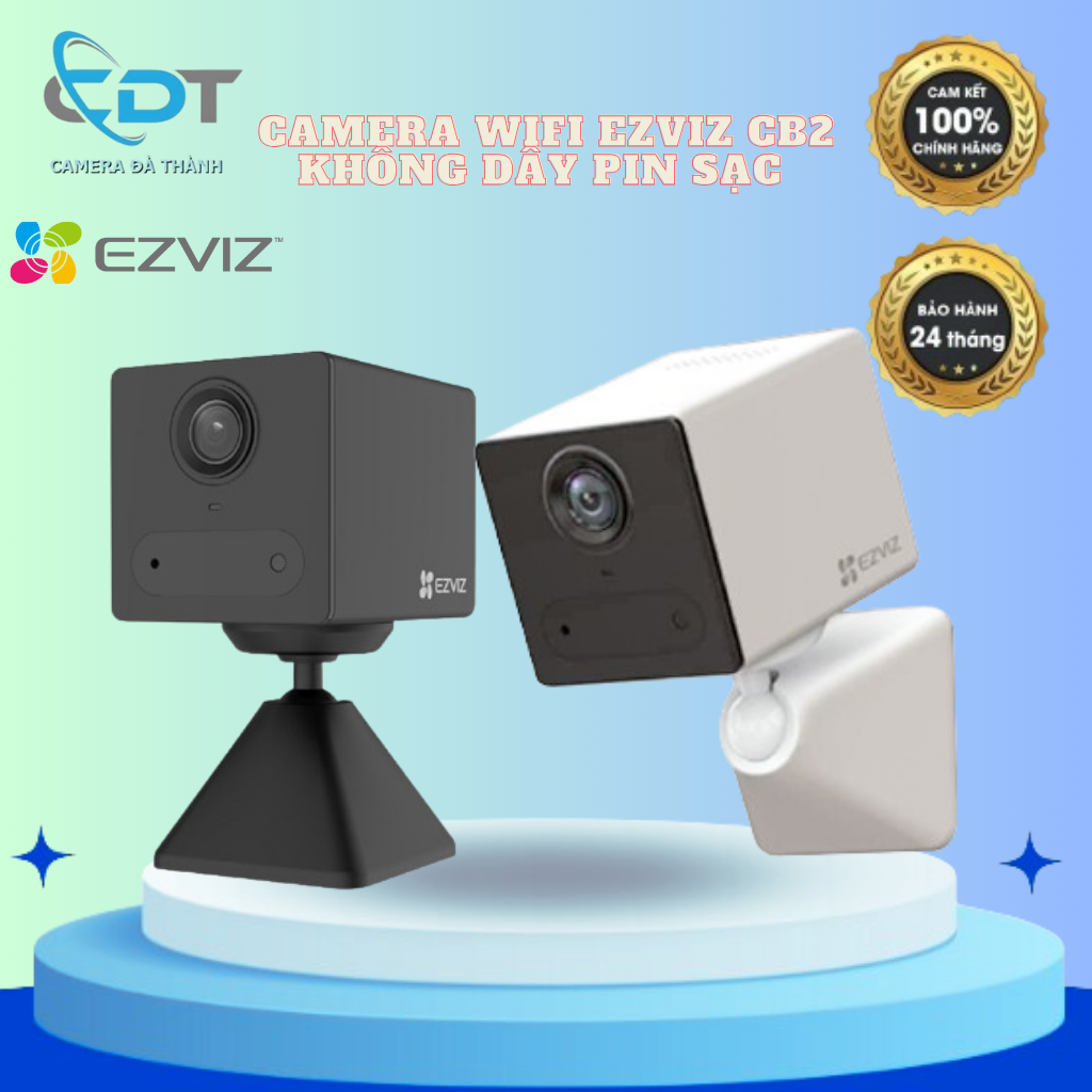 Camera Wi-Fi EZVIZ CB2 Không Dây Pin Sạc 2000 mAh (Nâng Cấp từ BC2), Đầu Sạc Type-C