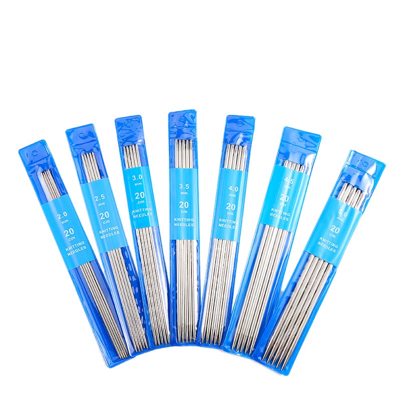 Set 5 kim đan len 2 đầu inox dài 20 cm