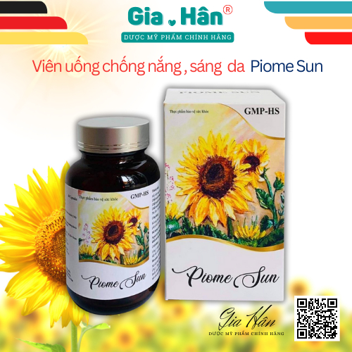 Piome Sun viên uống chống nắng, bảo vệ da khỏi tia UV - hổ trợ làm đẹp da, ngăn lão hoá.