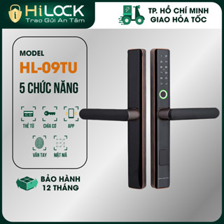 Khoá cửa vân tay Hilock HL09TU app điện thoại chuyên cho cửa nhôm kính, xingfa, cửa hẹp, cửa sắt