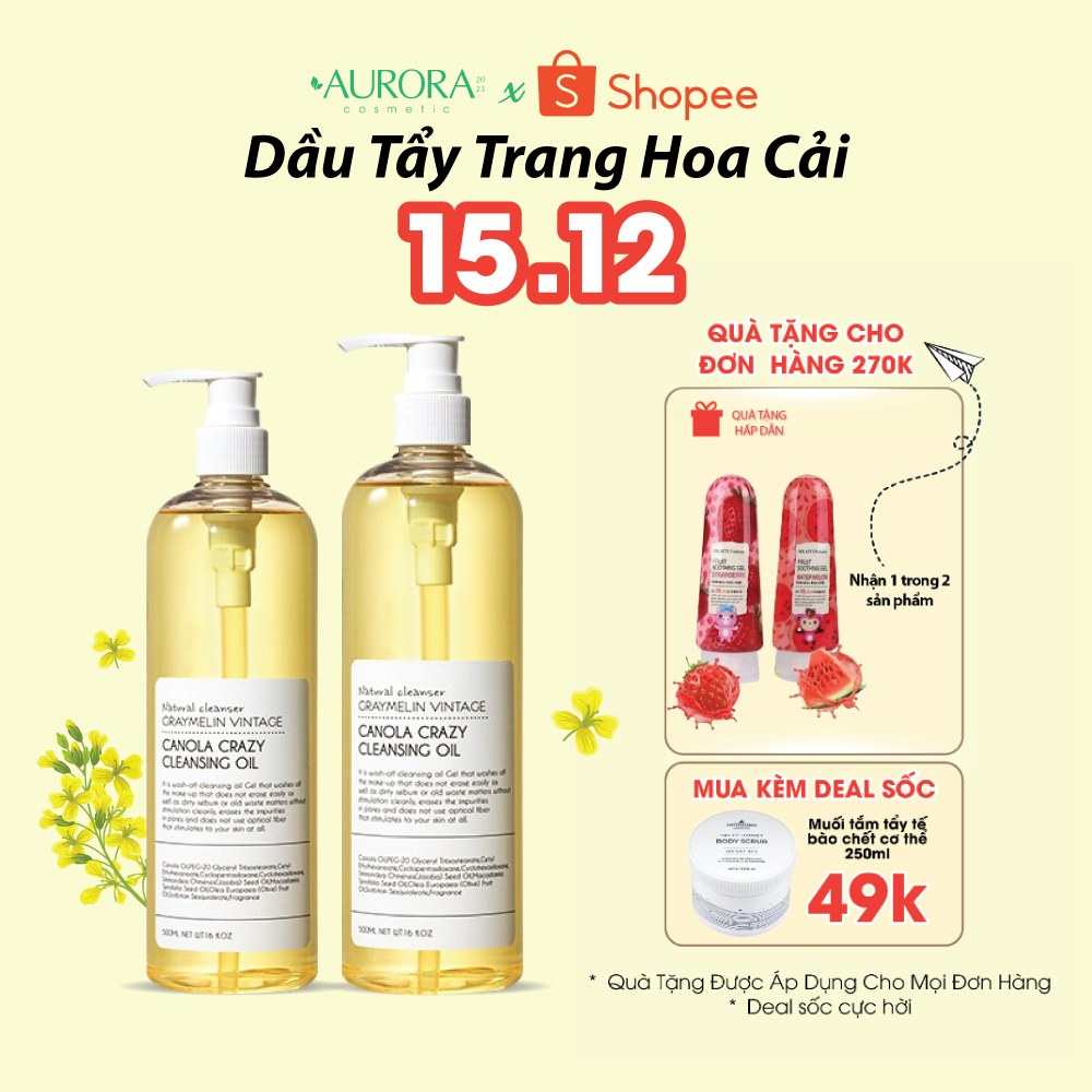 DẦU TẨY TRANG HOA CẢI - GRAYMELIN VINTAGE CANOLA CRAZY CLEANSING OIL