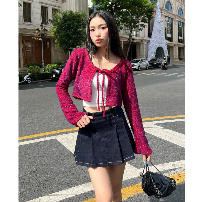 MÌ - CHÂN VÁY XẾP LY - TEGA JEANS SKIRT