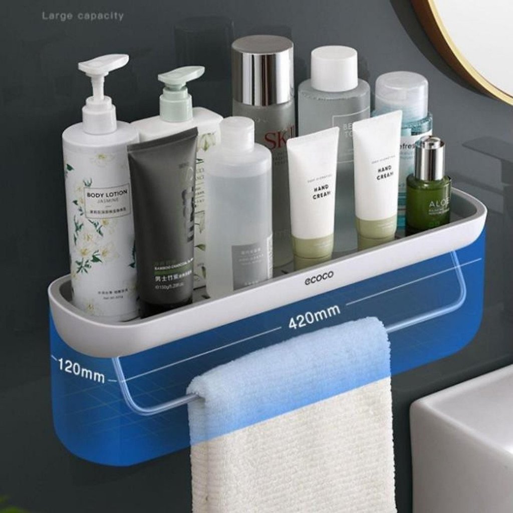 KỆ NGANG NHÀ TẮM, NHÀ BẾP ECOCO Chính Hãng Dài Tới 42cm Hỗ Trợ tới 6kg Nhà Sạch 365