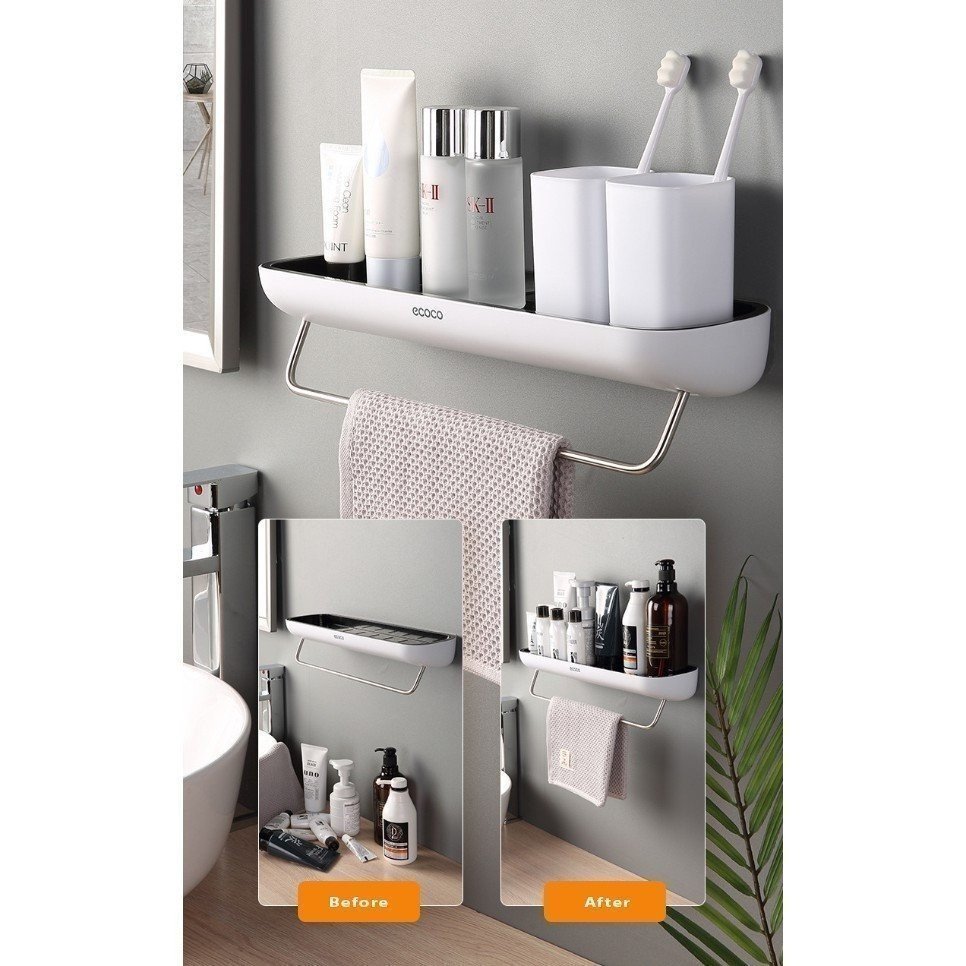 KỆ NGANG NHÀ TẮM, NHÀ BẾP ECOCO Chính Hãng Dài Tới 42cm Hỗ Trợ tới 6kg Nhà Sạch 365