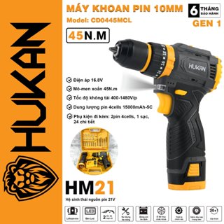 [CHÍNH HÃNG] Máy khoan PIN HUKAN HK CD0445MCL - 10mm Có khóa trục máy khoan PIN hàng chính hãng