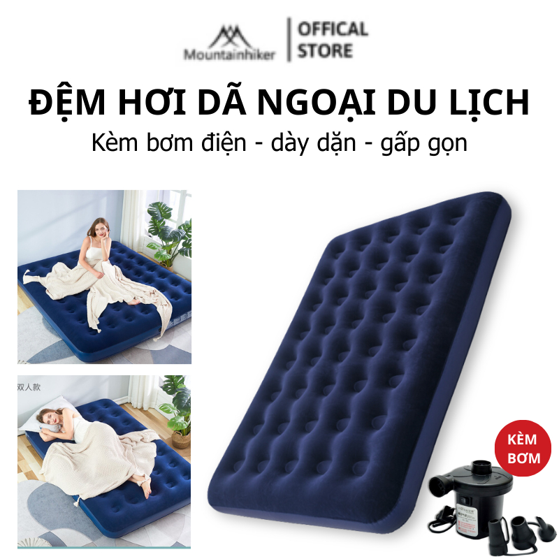 Nệm Hơi Đêm Hơi Cao Cấp Đủ Size Tặng Kèm Bơm Điện 2 Chiều - Đệm Công Nghệ Mới Du Lịch Gấp Gọn Dễ Dàng Mountainhiker