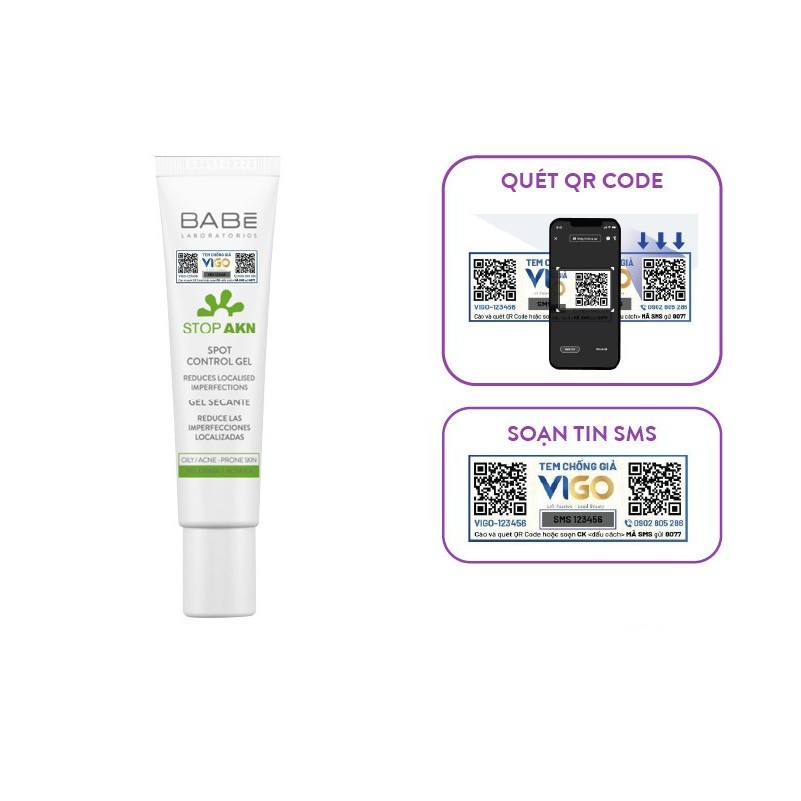 Gel Giảm Mụn Babe Stop AKN Spot Control Gel (8ml)