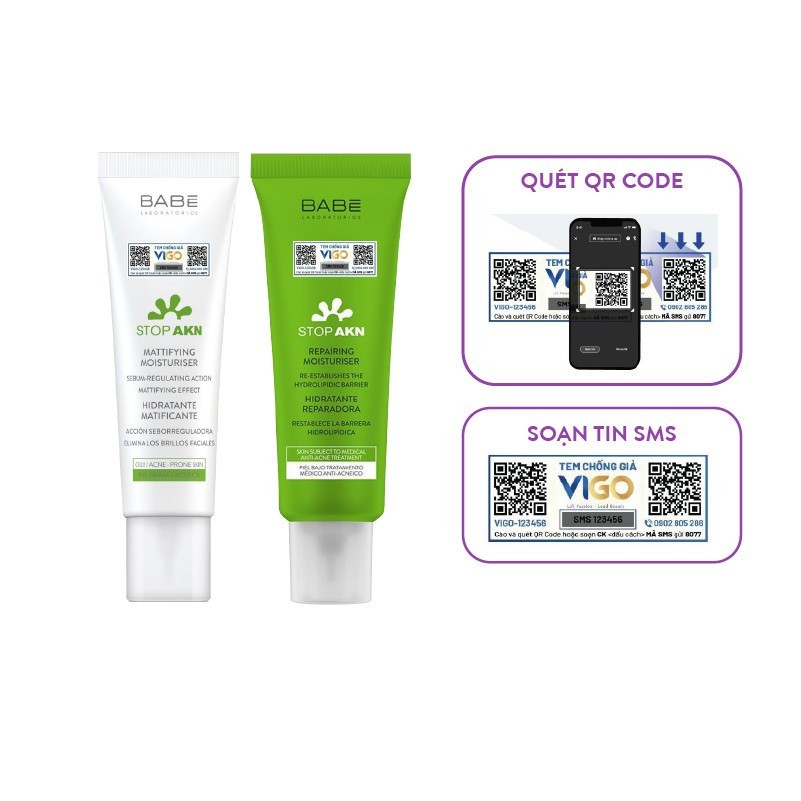 Kem Dưỡng Laboratorios Babé Cho Da Dầu Mụn Stop AKN Mattifying Moisturiser (50ml)