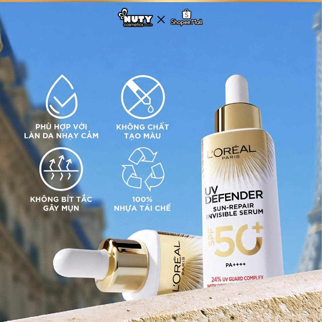 Tinh Chất Chống Nắng Phổ Rộng Mỏng Nhẹ L'Oreal UV Defender Sun-Repair