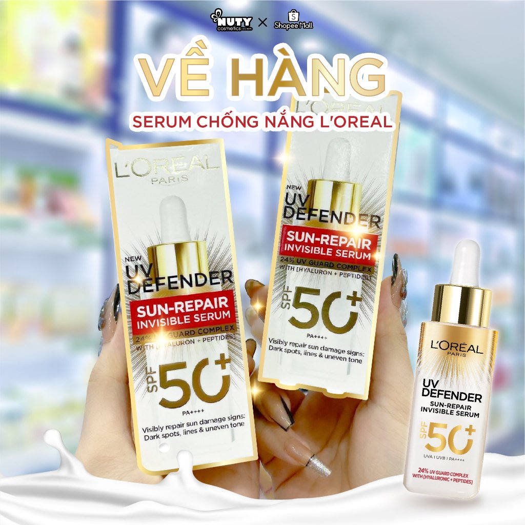 Tinh Chất Chống Nắng Phổ Rộng Mỏng Nhẹ L'Oreal UV Defender Sun-Repair