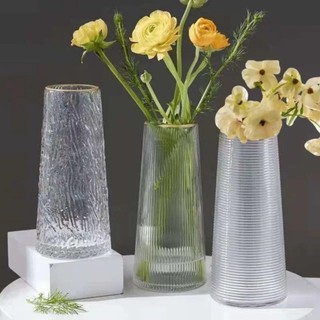 Bình bông thủy tinh MIỆNG VÀNG cực xinh / bình bông lọ hoa cao 20cm / bình bông sọc hoặc gợn sóng