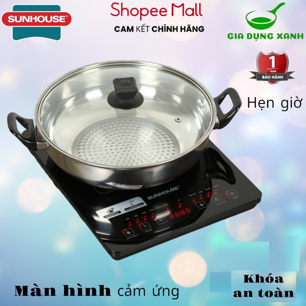 Bếp từ cảm ứng Sunhouse SHD6805- Bảo hành 1 năm có hẹn giờ và khóa trẻ em