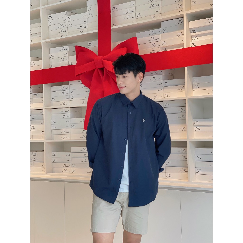 Áo Sơ Mi Nam trơn dài tay Hafos OXFORD chuẩn form Menswear