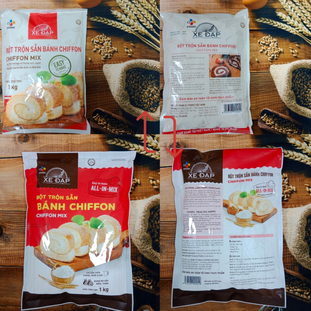 Bột trộn sẵn bánh bông lan Chiffon CJ Xe Đạp