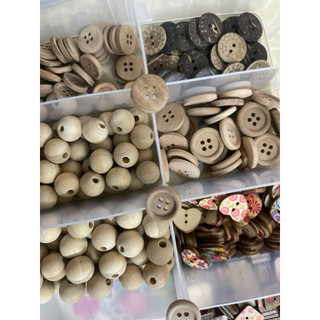 Các loại nút, cúc gỗ set 5/c