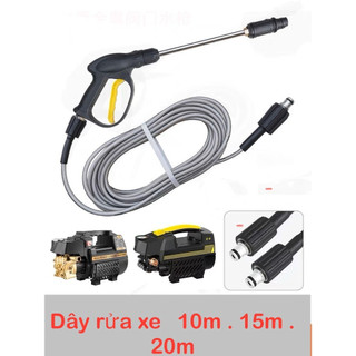Dây Rửa Xe 10m,15m,20m Cho Máy Bơm Xịt Rửa Áp Lực Cao Ren Trong 22mm