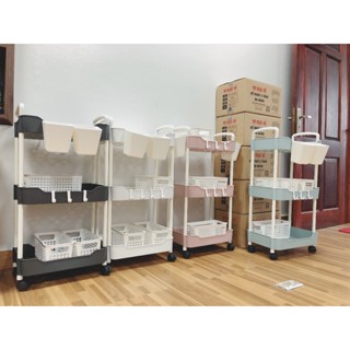  Kệ đa năng 3 tầng khung kim loại tặng kèm cốc và rổ 
