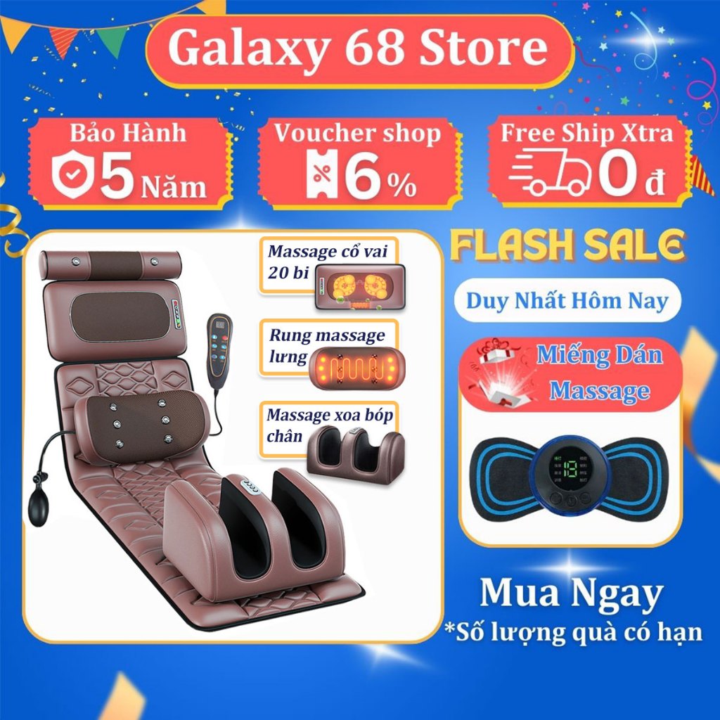 Thảm massage toàn thân cao cấp, nệm massage toàn thân cổ vai gáy lưng tại nhà, làm ấm, dụng cụ phục hồi sức khỏe