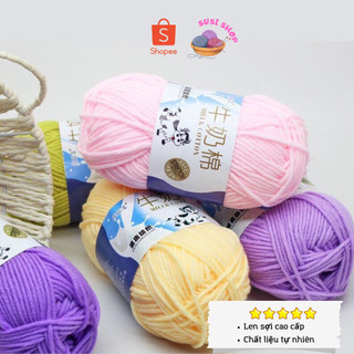 Len Milk Bò 50g Full 92 màu- Len đan móc khăn, áo, thú bông, túi xách, đồ trang trí