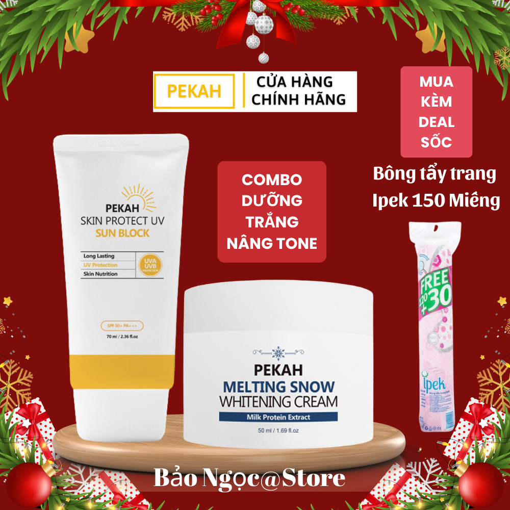 Combo Kem Dưỡng Trắng Pekah Whitening Cream & Kem Chống Nắng Pekah Sun Block 70ml