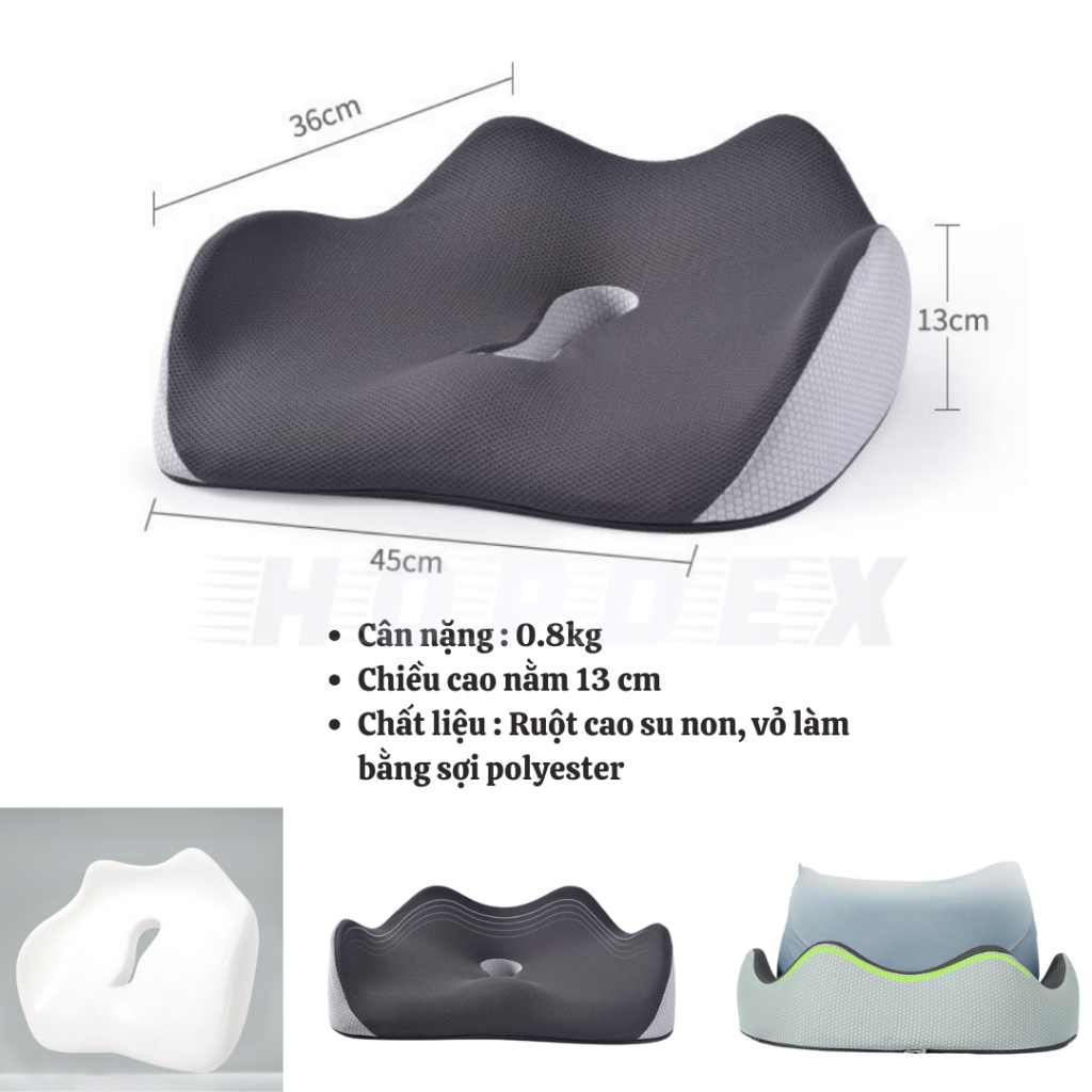 Đệm Ghế Văn Phòng Công Thái Học HOPDEX Chống Trĩ - Đau Xương Cụt Giảm Đau, Thâm Mông