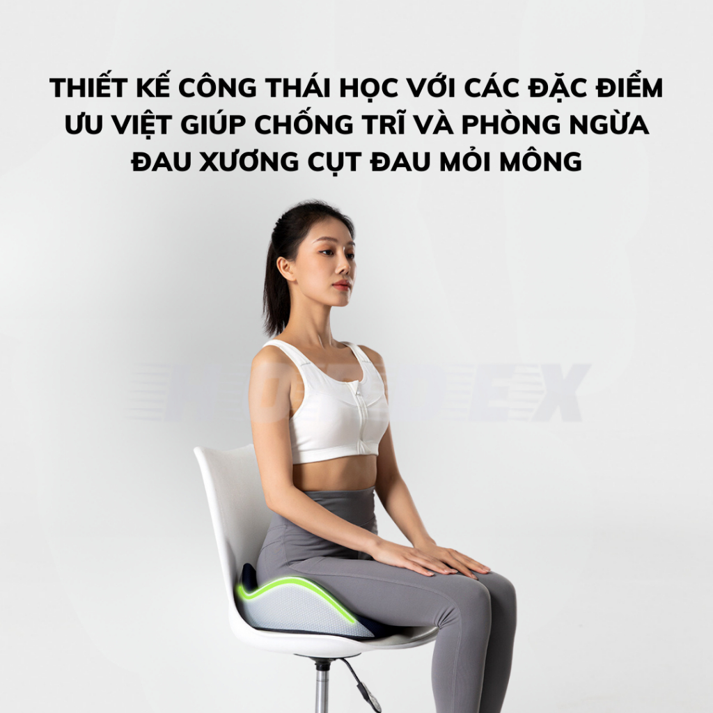 Đệm Ghế Văn Phòng Công Thái Học HOPDEX Chống Trĩ - Đau Xương Cụt Giảm Đau, Thâm Mông