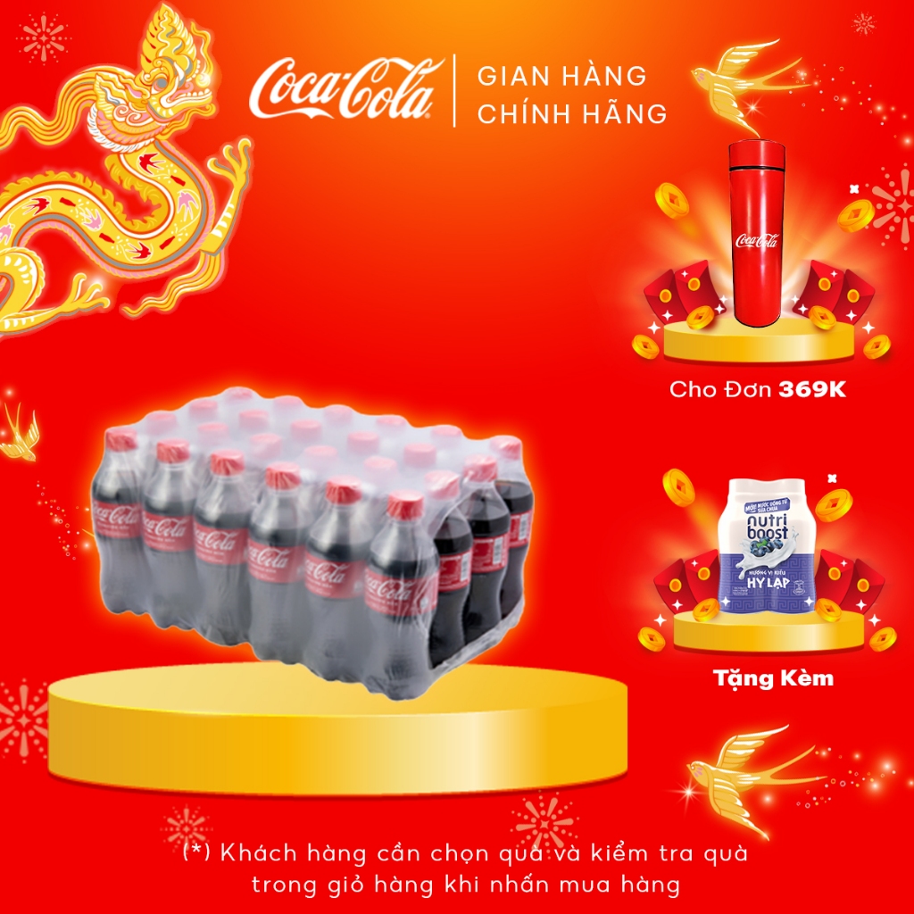 Lốc 24 Chai Nước Giải Khát Có Gas Coca-Cola (390mlx24)