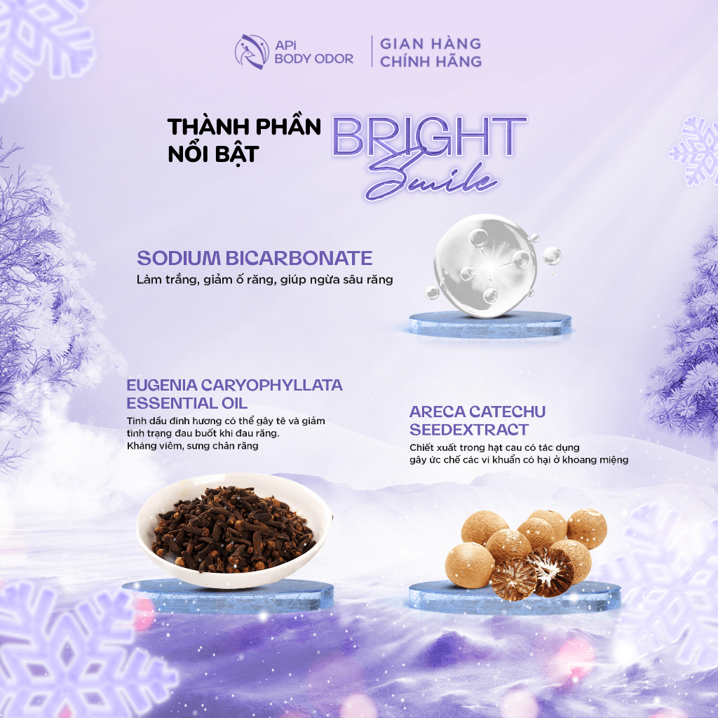 Trắng răng hạt cau, Bột trắng răng thành phần hạt cau APi giúp răng trắng sáng làm sạch khoang miệng khử mùi hôi