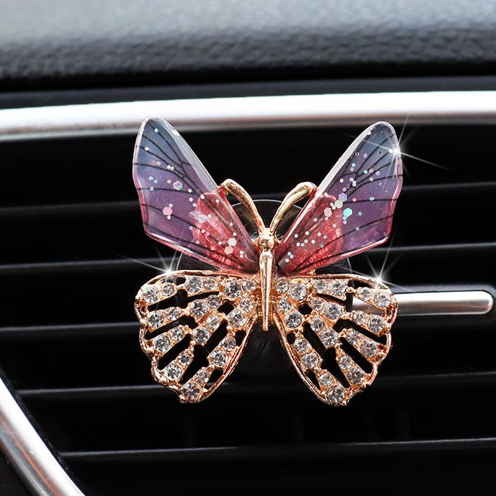 Sáp Thơm Ô Tô Kẹp Cửa Gió Điều Hoà Hình Cute Đính Đá - nhiều hình dễ thương