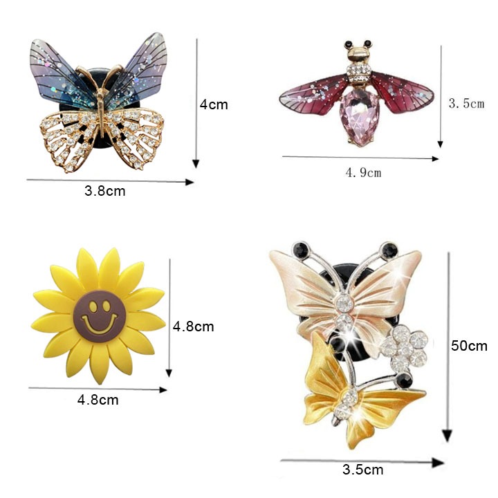 Sáp Thơm Ô Tô Kẹp Cửa Gió Điều Hoà Hình Cute Đính Đá - nhiều hình dễ thương