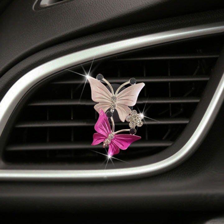 Sáp Thơm Ô Tô Kẹp Cửa Gió Điều Hoà Hình Cute Đính Đá - nhiều hình dễ thương