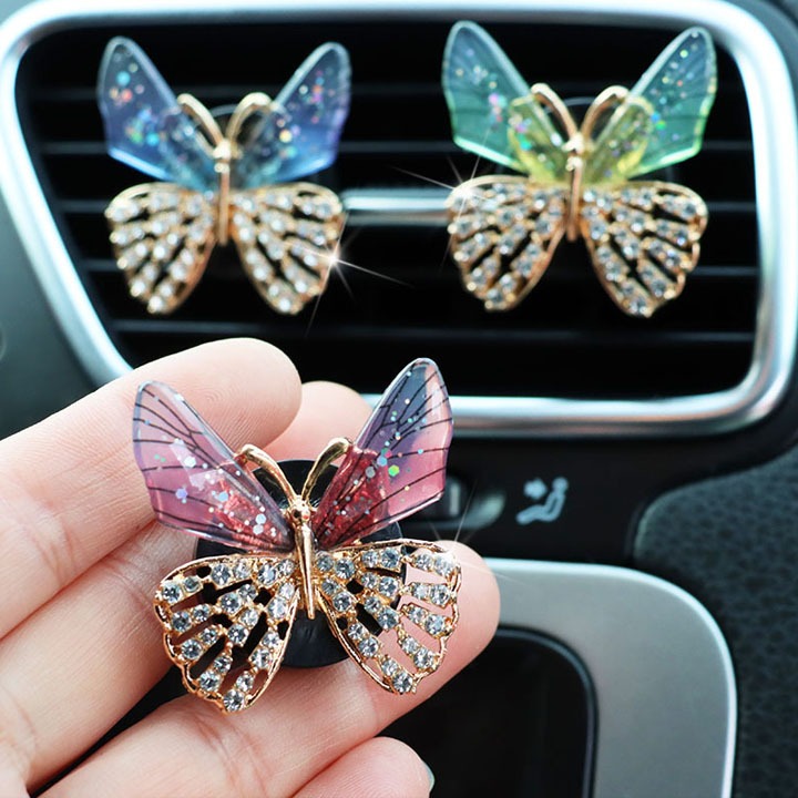 Sáp Thơm Ô Tô Kẹp Cửa Gió Điều Hoà Hình Cute Đính Đá - nhiều hình dễ thương