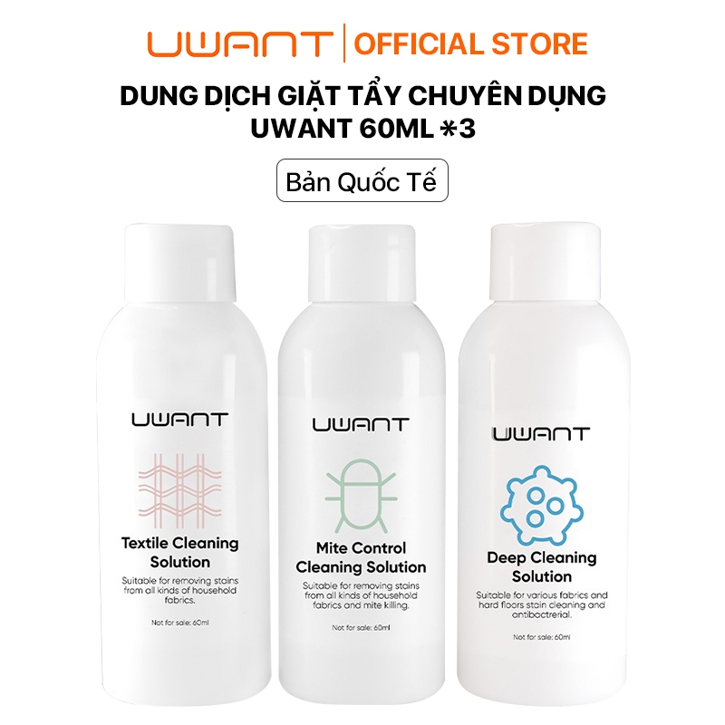 Dung dịch giặt tẩy chuyên dụng UWANT làm sạch và diệt khuẩn sử dụng cho máy giặt , 60ML*3